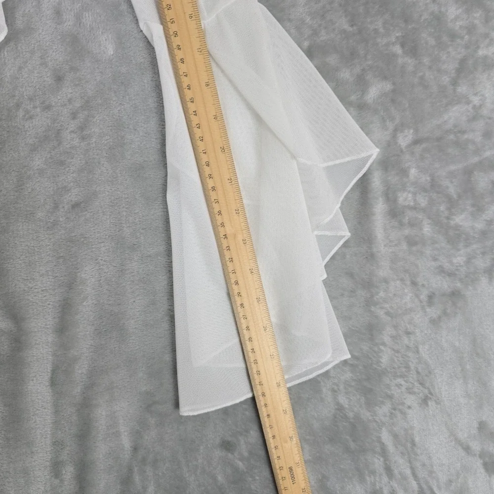 Current Mood Sheer Mesh Crop Top White‎ L Fairy Y2K Angel Festival Rave